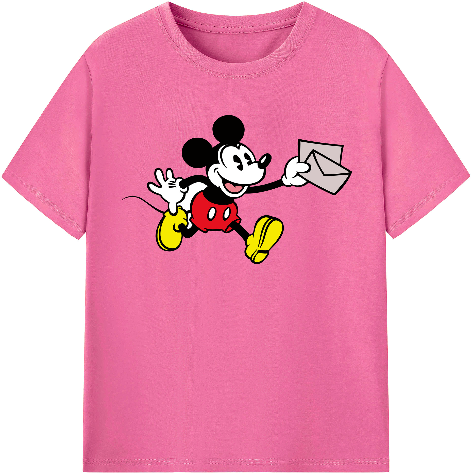 （画像用） ミッキーマウス Mickey Mouse レディースカジュアルプリントTシャツ（綿100％）